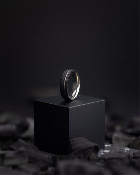 Preview: 6 mm facettierter Volltitanring - Alter Silver